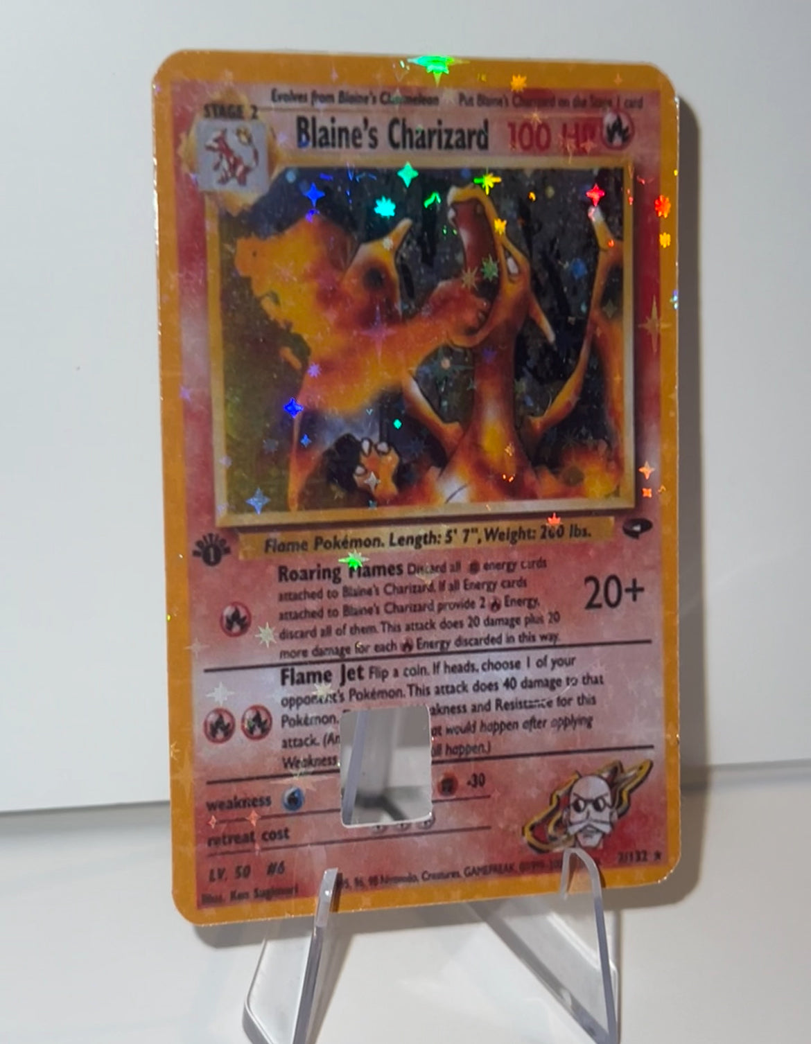 Holographic Blaine’s Charizard Credit Card Skin