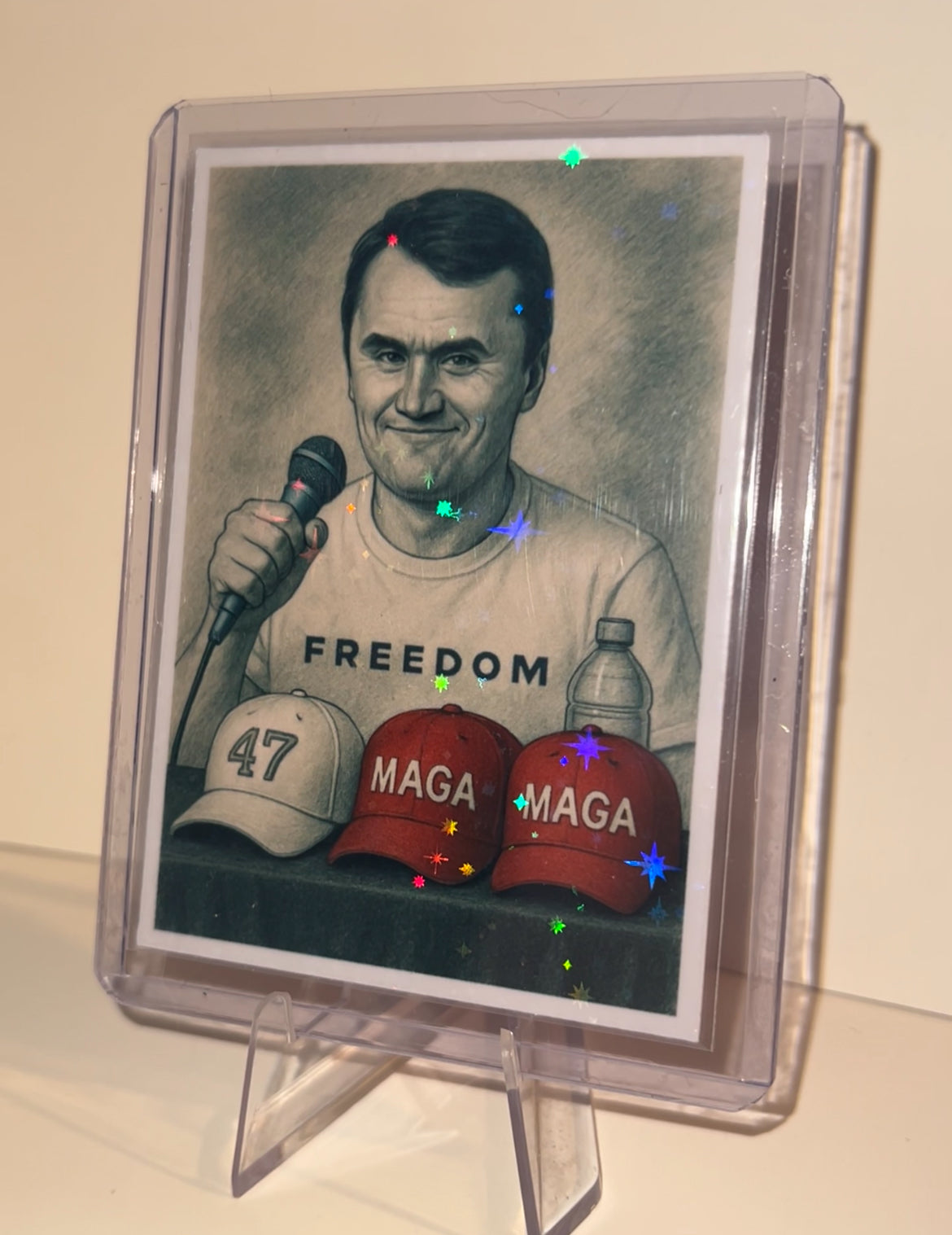 Charlie Kirk limited edition holographic Trading Card