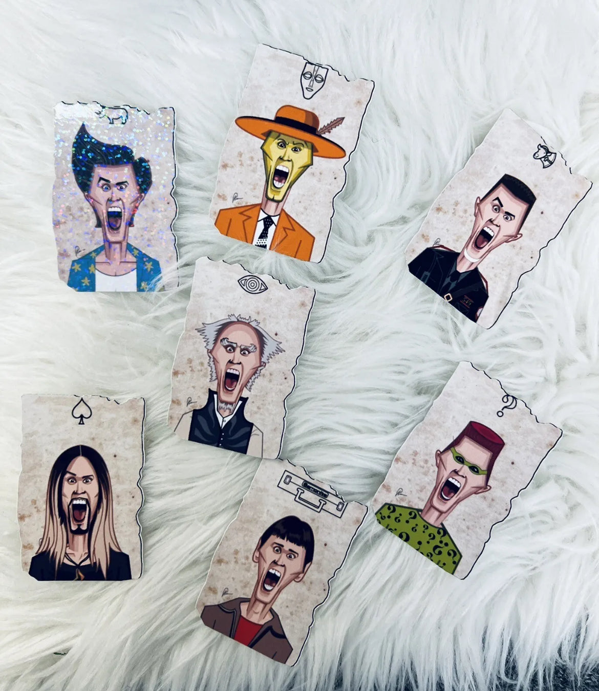 Jim Carrey Evolution Cards ~ 7 Cards 1 Holo ~ Hollywood Memorabilia-