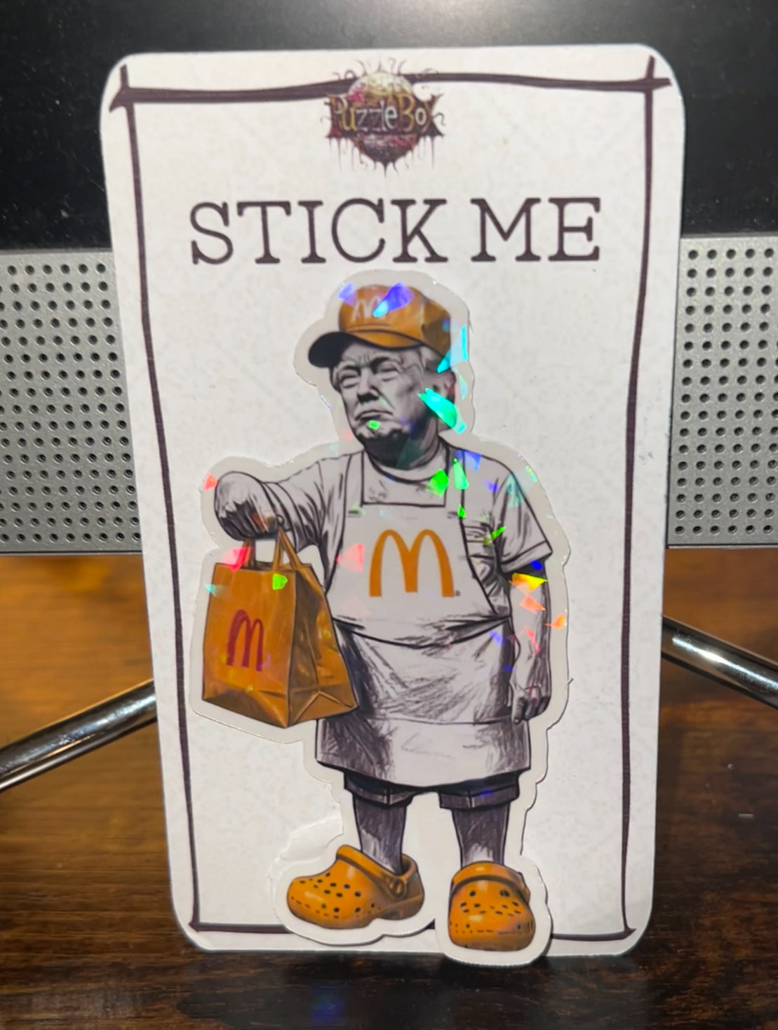 Trump McDonalds Sticker ~ Waterproof Holo