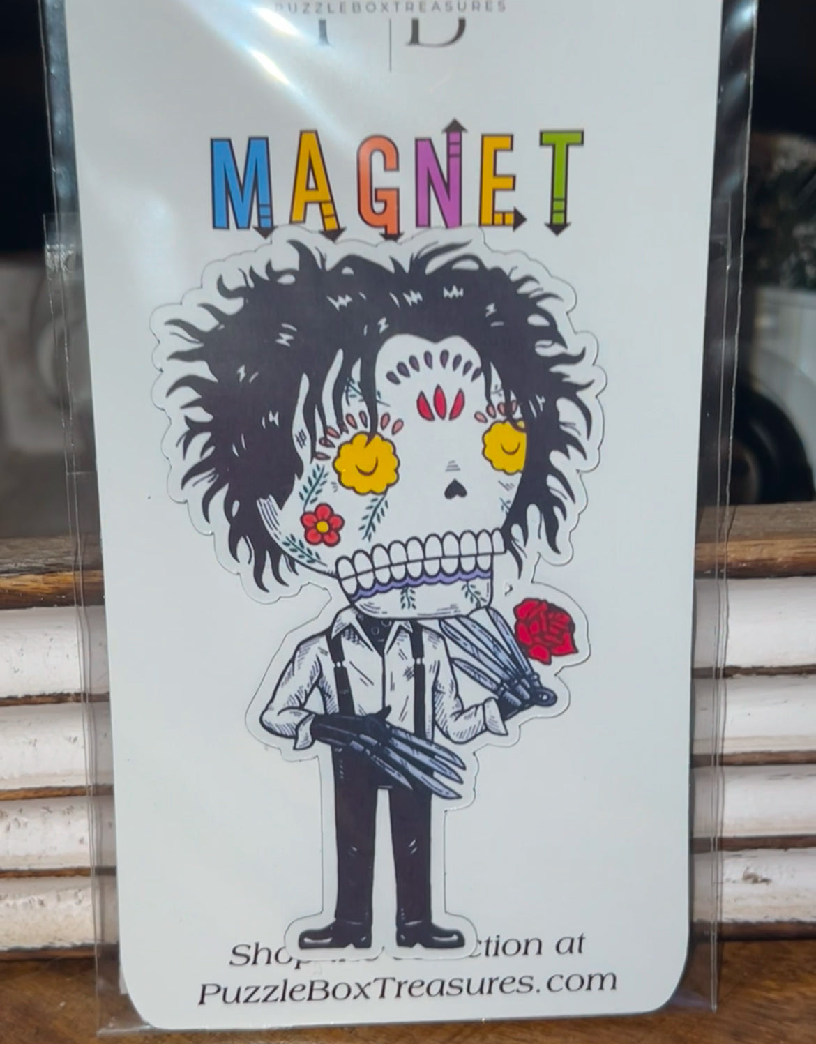 Sugar skull Magnet ~ Edward Scissorhands